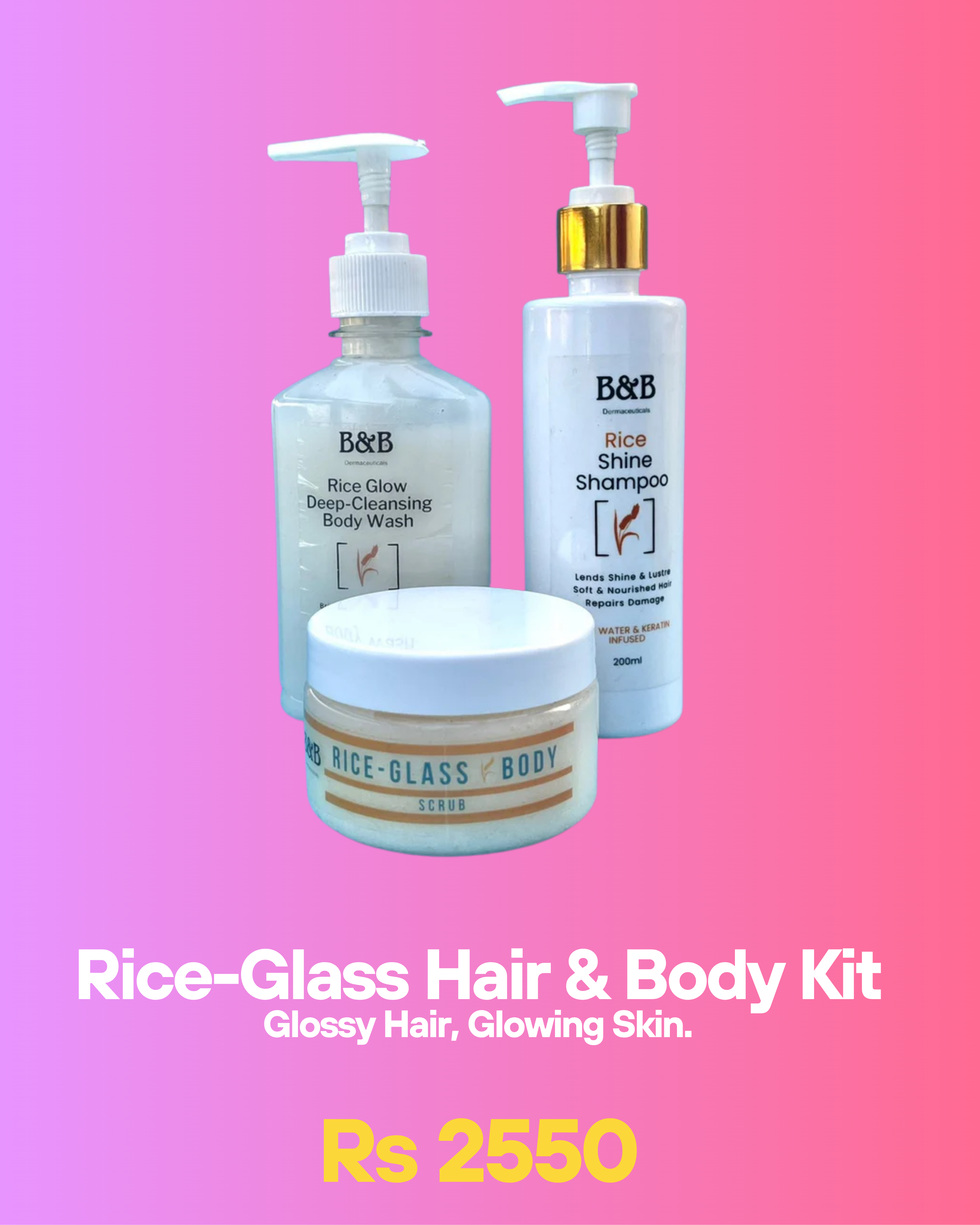 Rice-Glass Hair & Body Kit