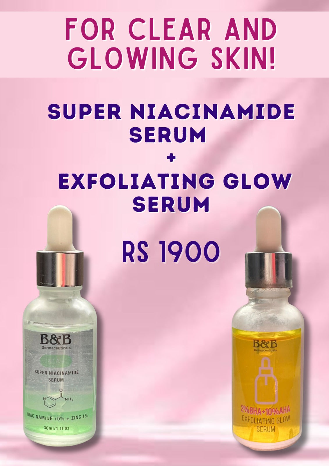 CLEAR & GLOW SKIN BUNDLE (Niacinamide + Exfoliating Glow Serum)