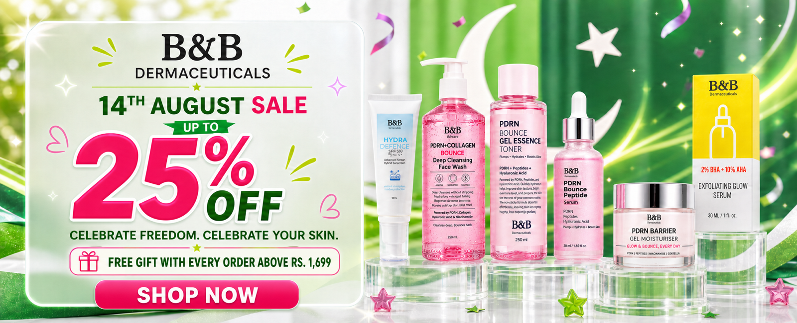 Dermatologically approved skin care brand B&B Dermaceuticals - 14th August Sale up to 25% off| Order Now with fast delivery