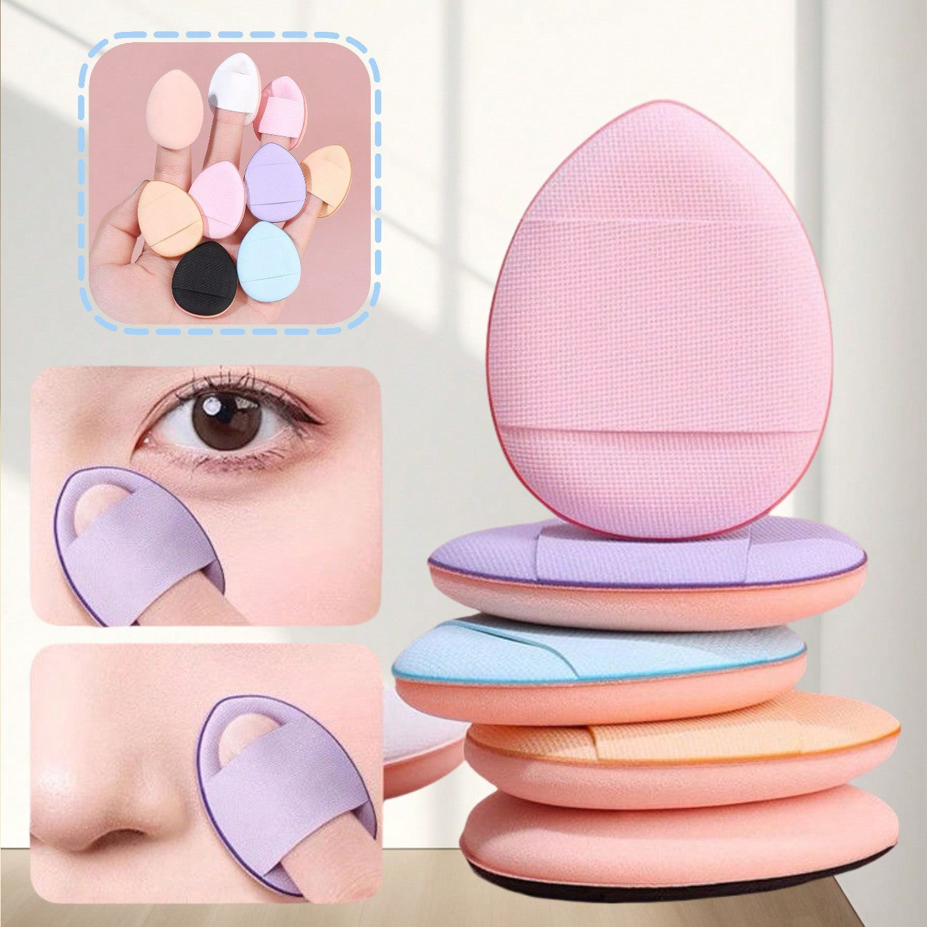 Finger Puff Makeup Sponge – Pack of 3