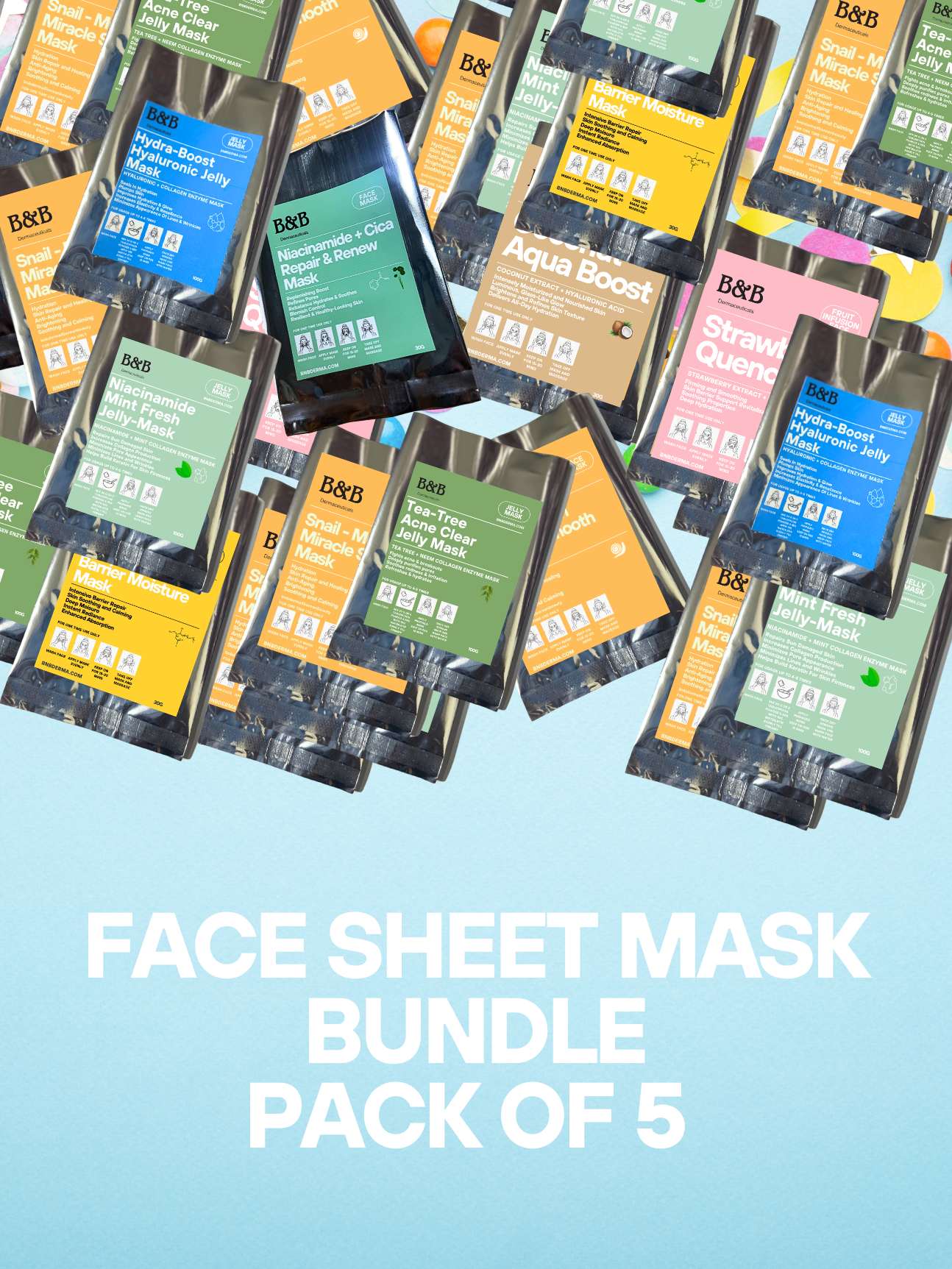 ✨ Face Sheet Mask Bundle (5 Masks)