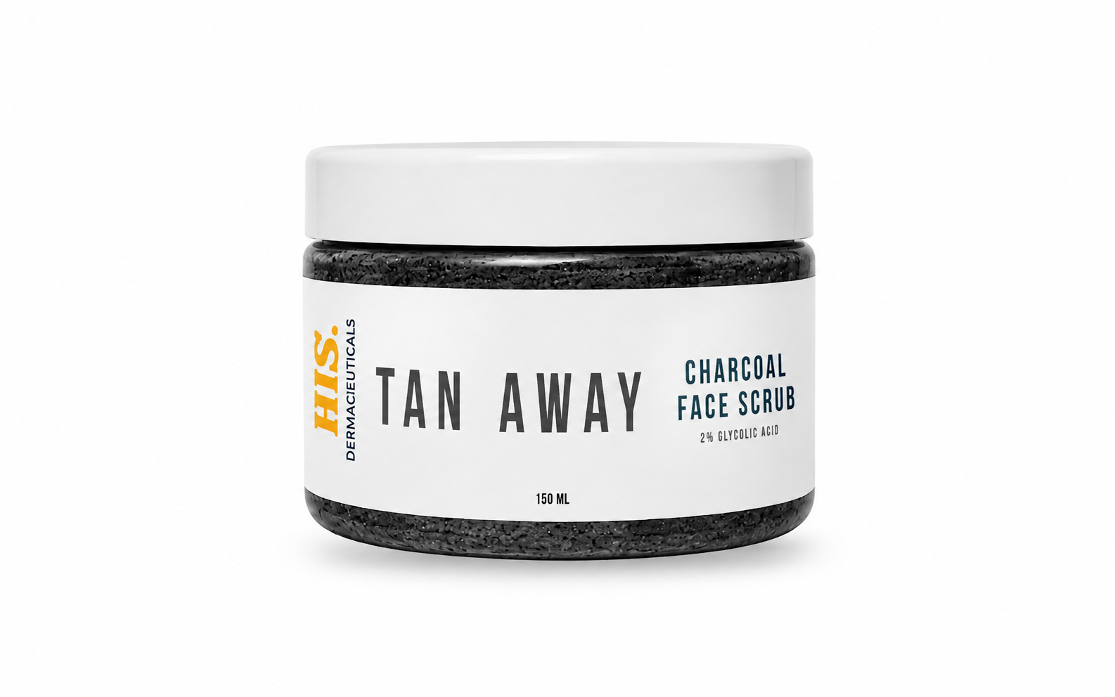 HIS Derma Tan Away Charcoal Face Scrub For Men (2% Glycolic Acid)