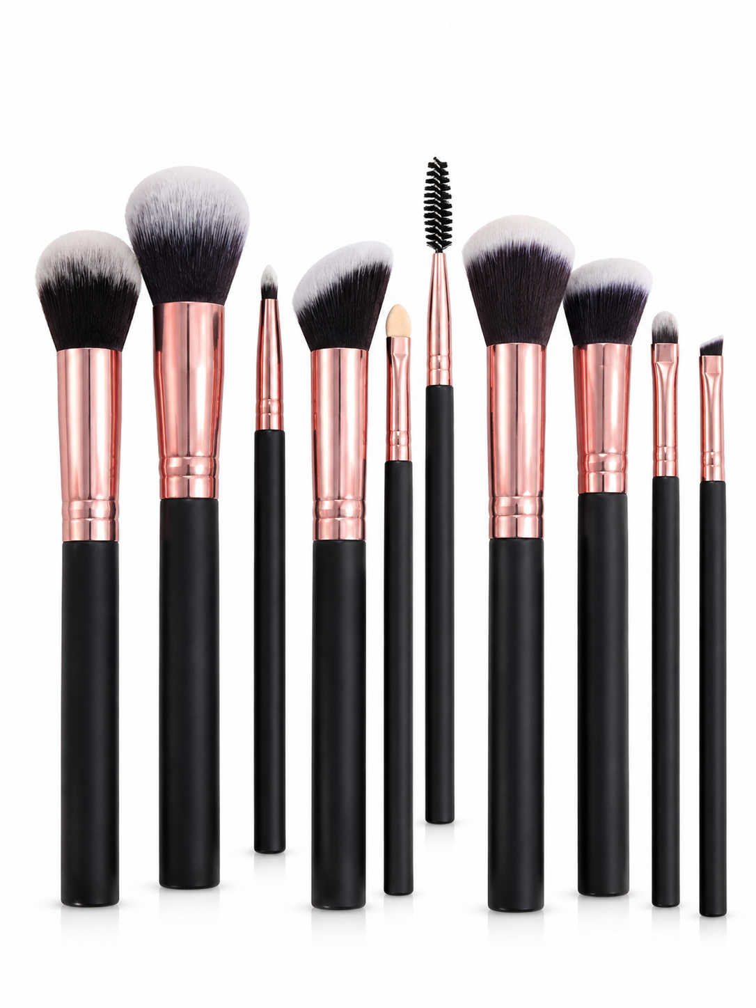 Premium Black Makeup Brush Set (10 Pieces) | B&B Derma