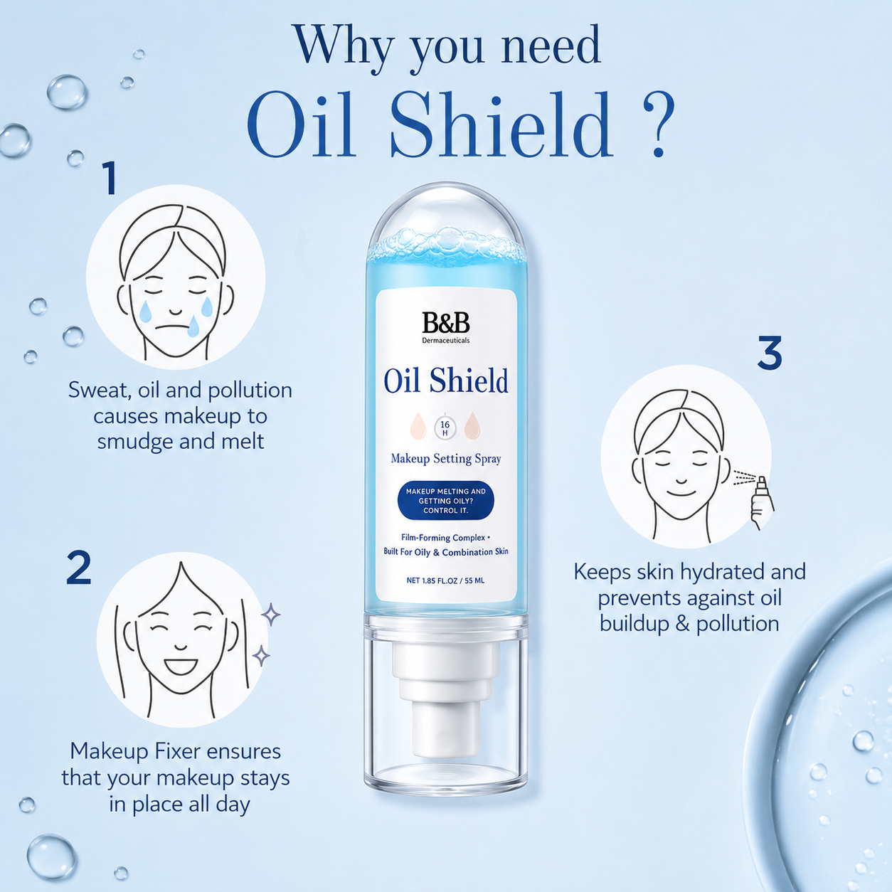 Oil Shield 16H Makeup Setting Spray