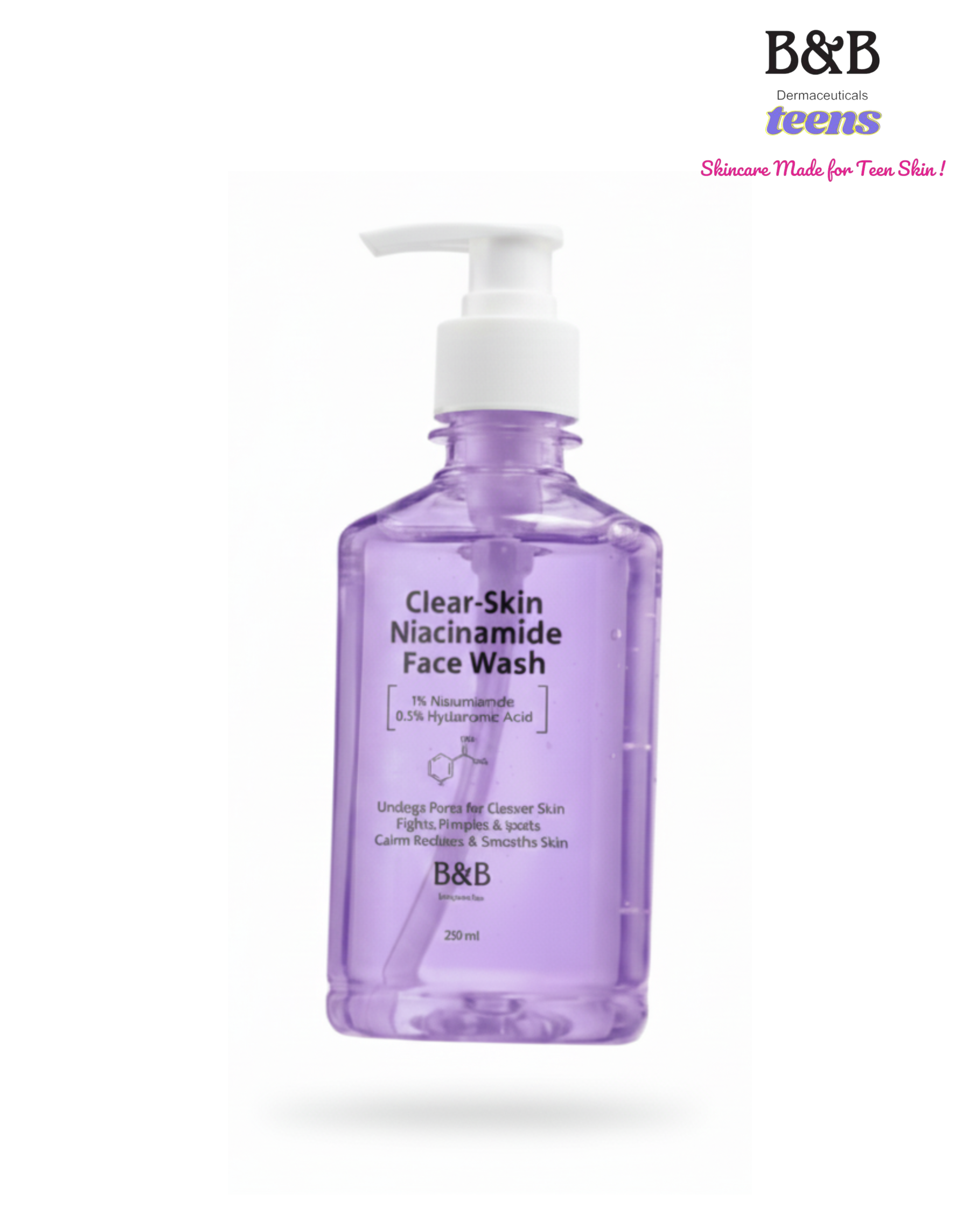 Clear-Skin Niacinamide Face Wash Teens | B&B Derma 