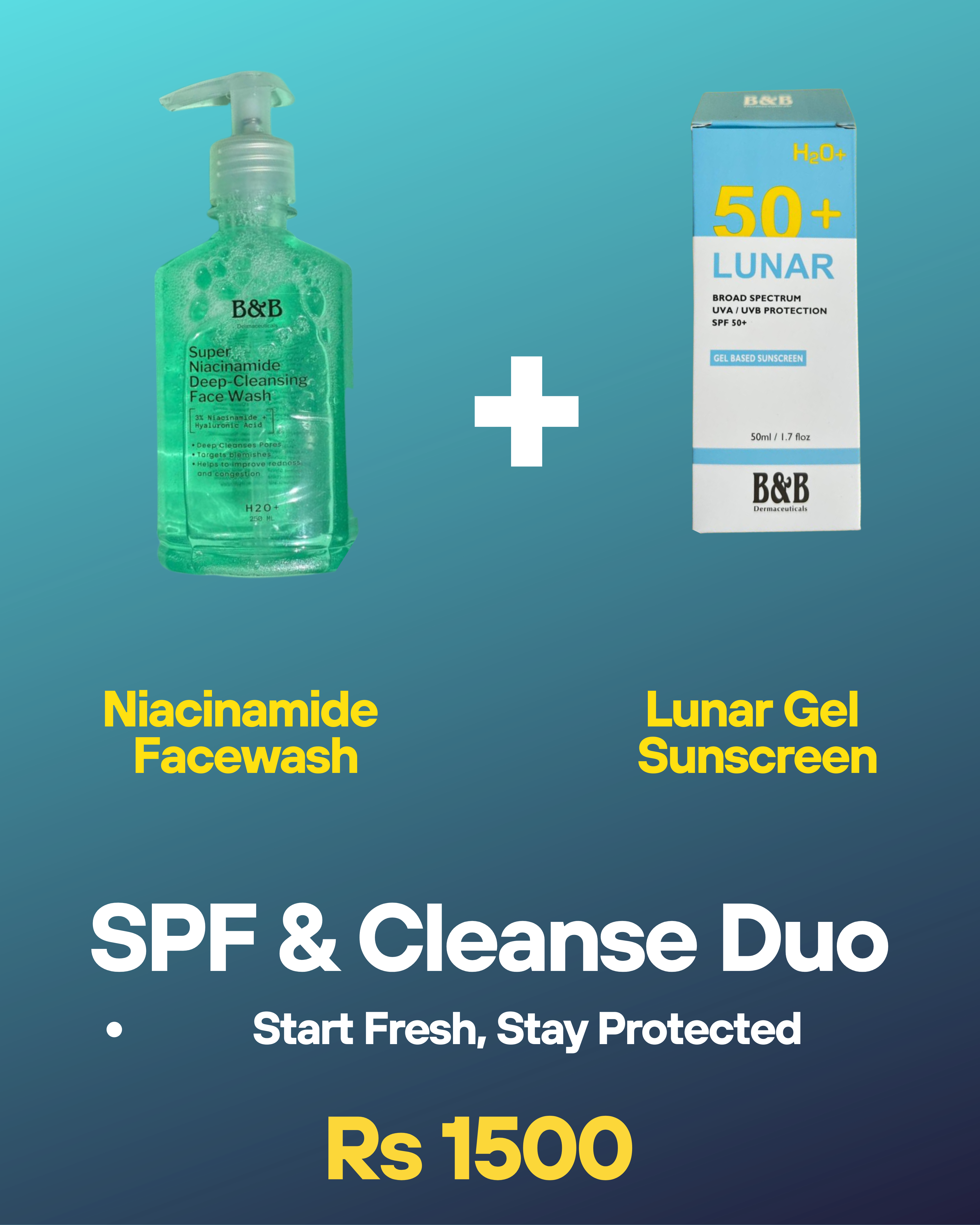 Lunar Gel Sunscreen + Niacinamide Facewash Bundle