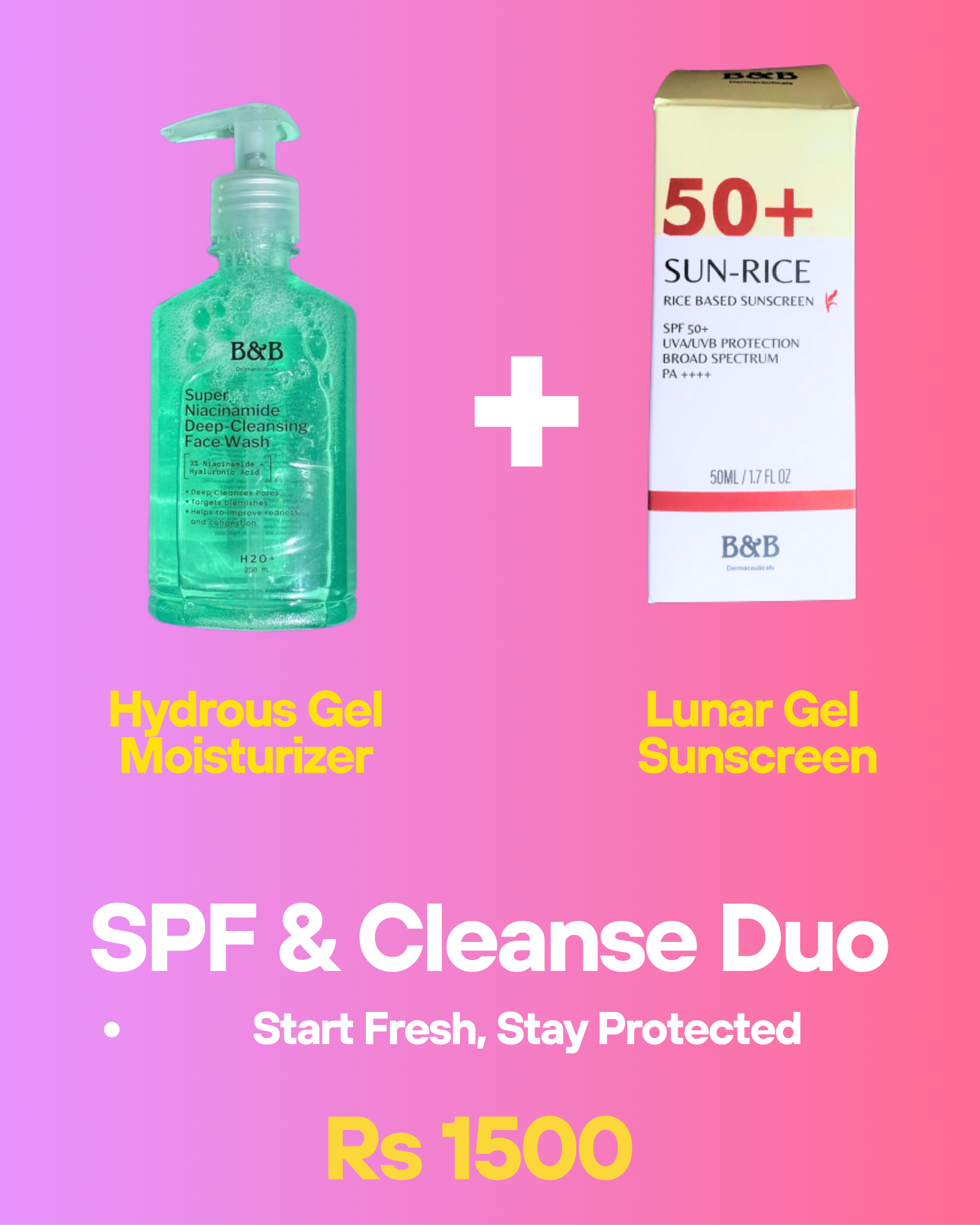 Sunrice Sunscreen + Niacinamide Facewash Bundle