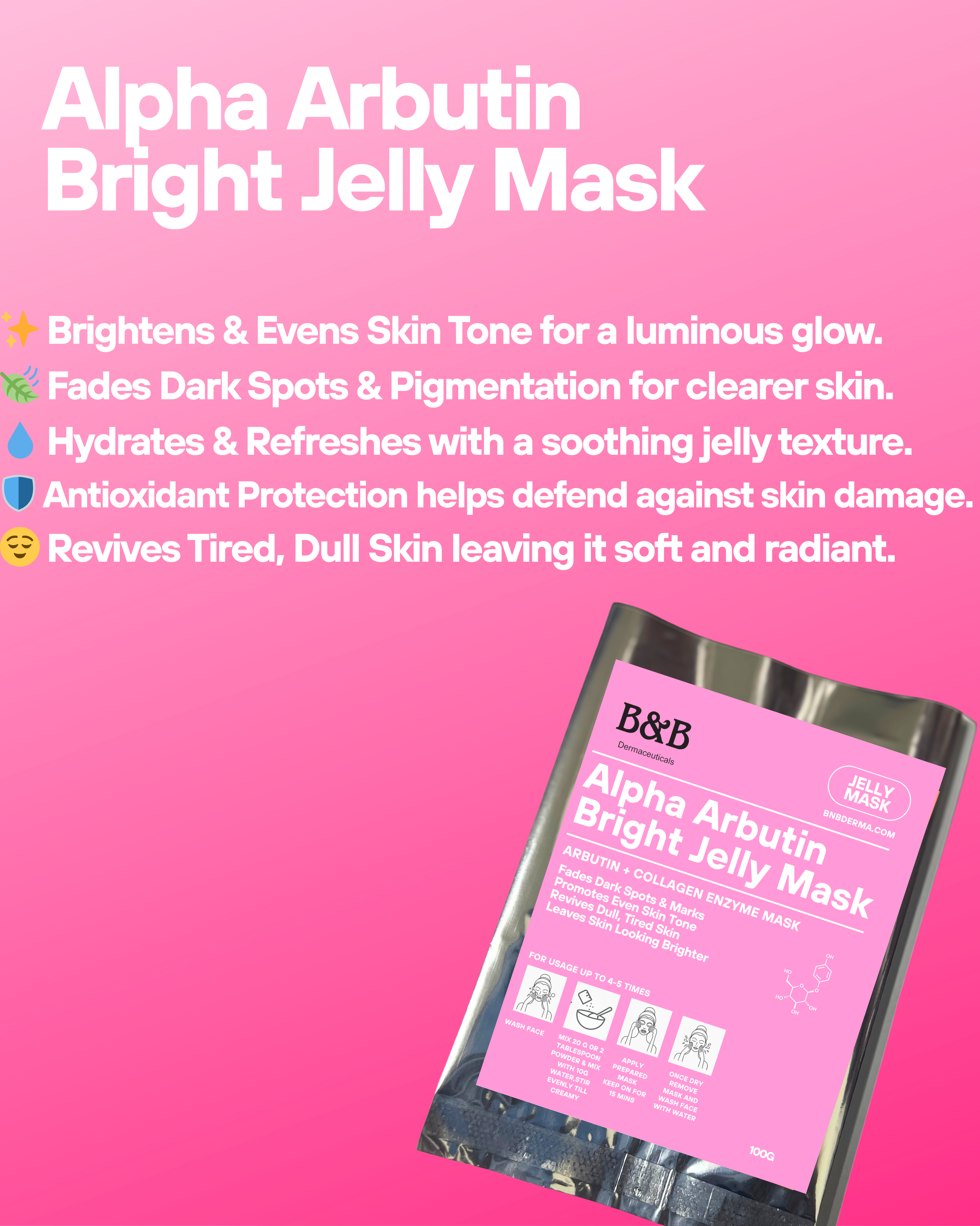 Alpha Arbutin Bright Jelly Mask: