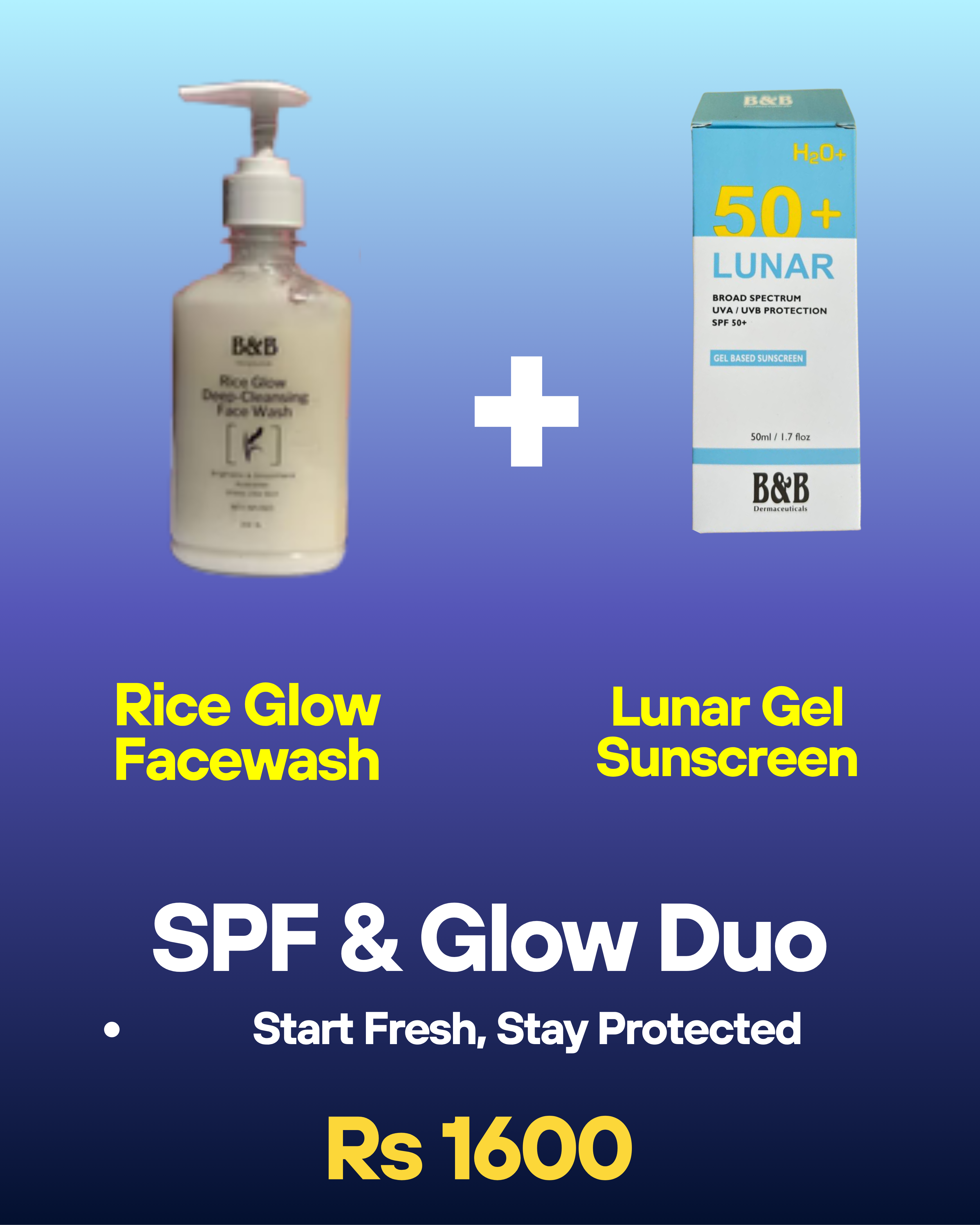 Lunar Gel Sunscreen + Rice Glow Facewash Bundle