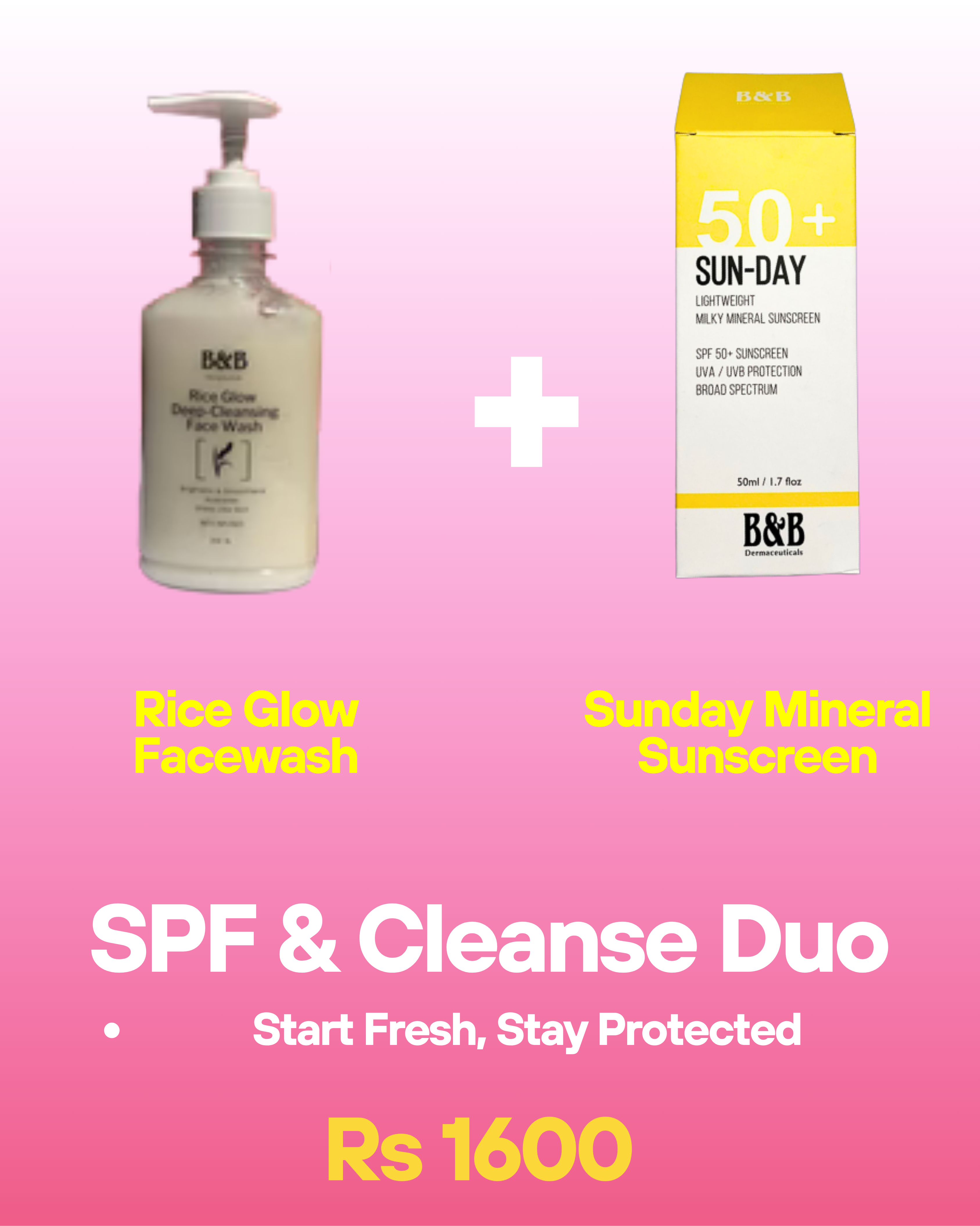 Sunday Mineral Sunscreen + Rice Glow Facewash
