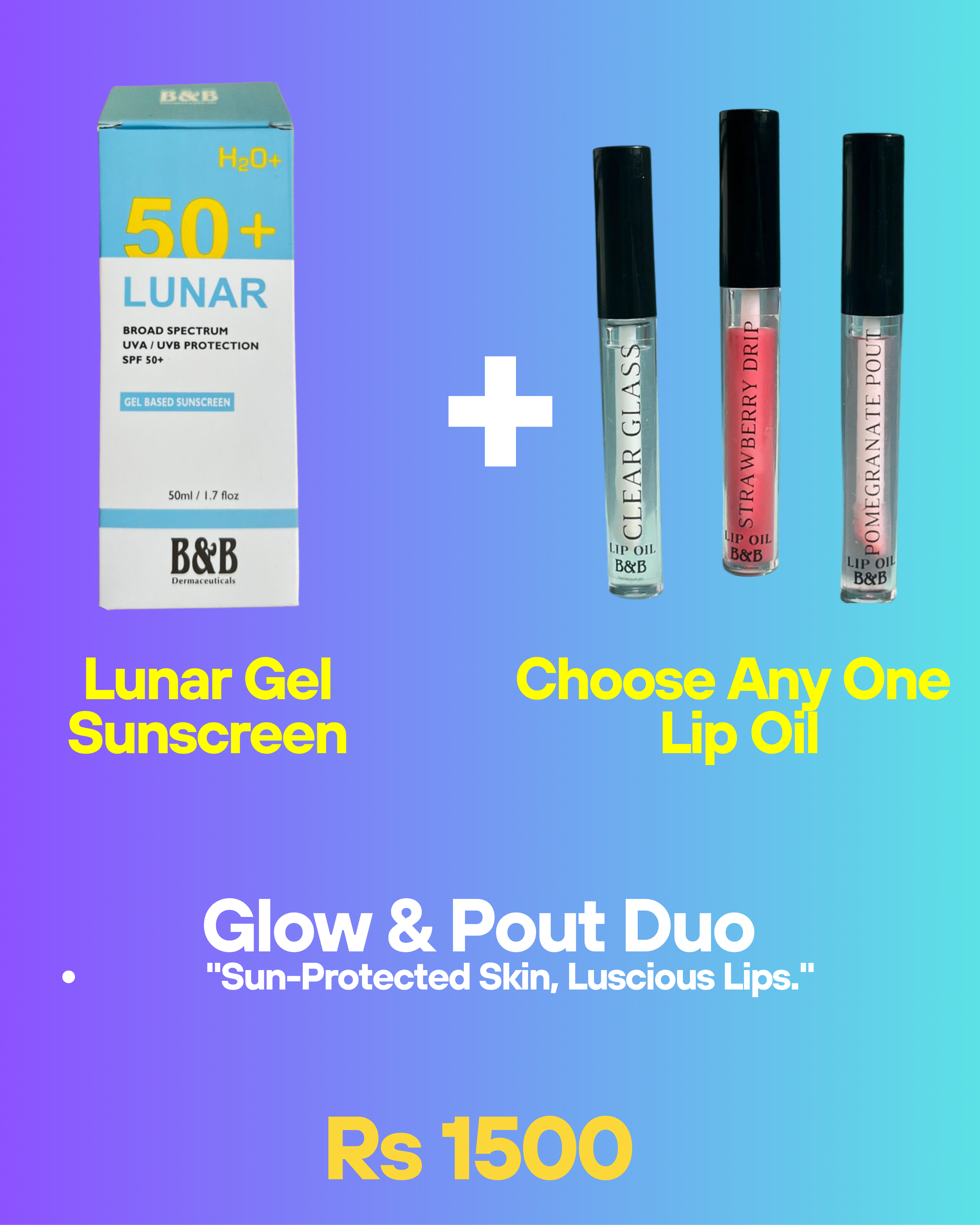Lunar Gel Sunscreen + Lip Oil Bundle
