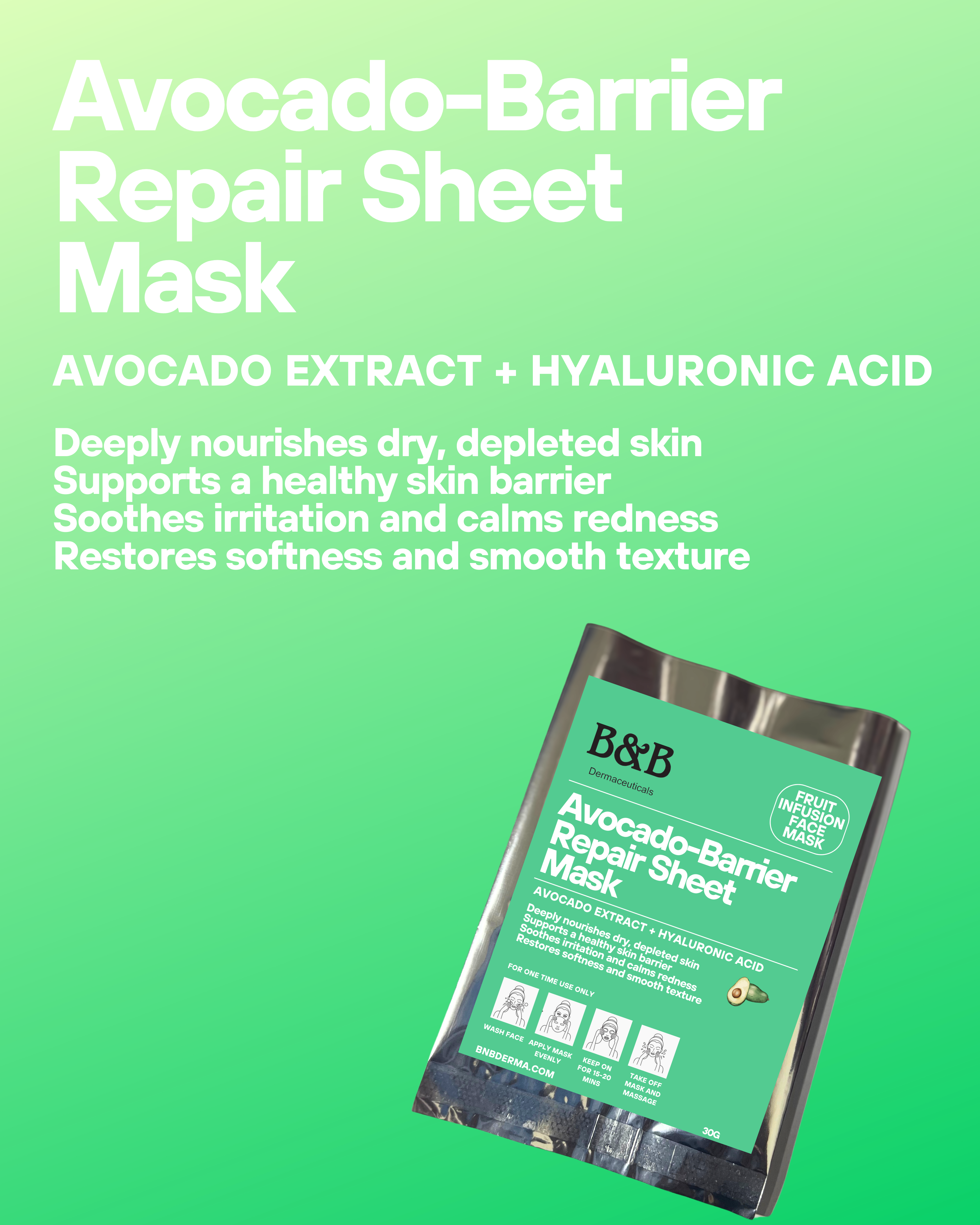 Avocado-Barrier Repair Sheet Mask