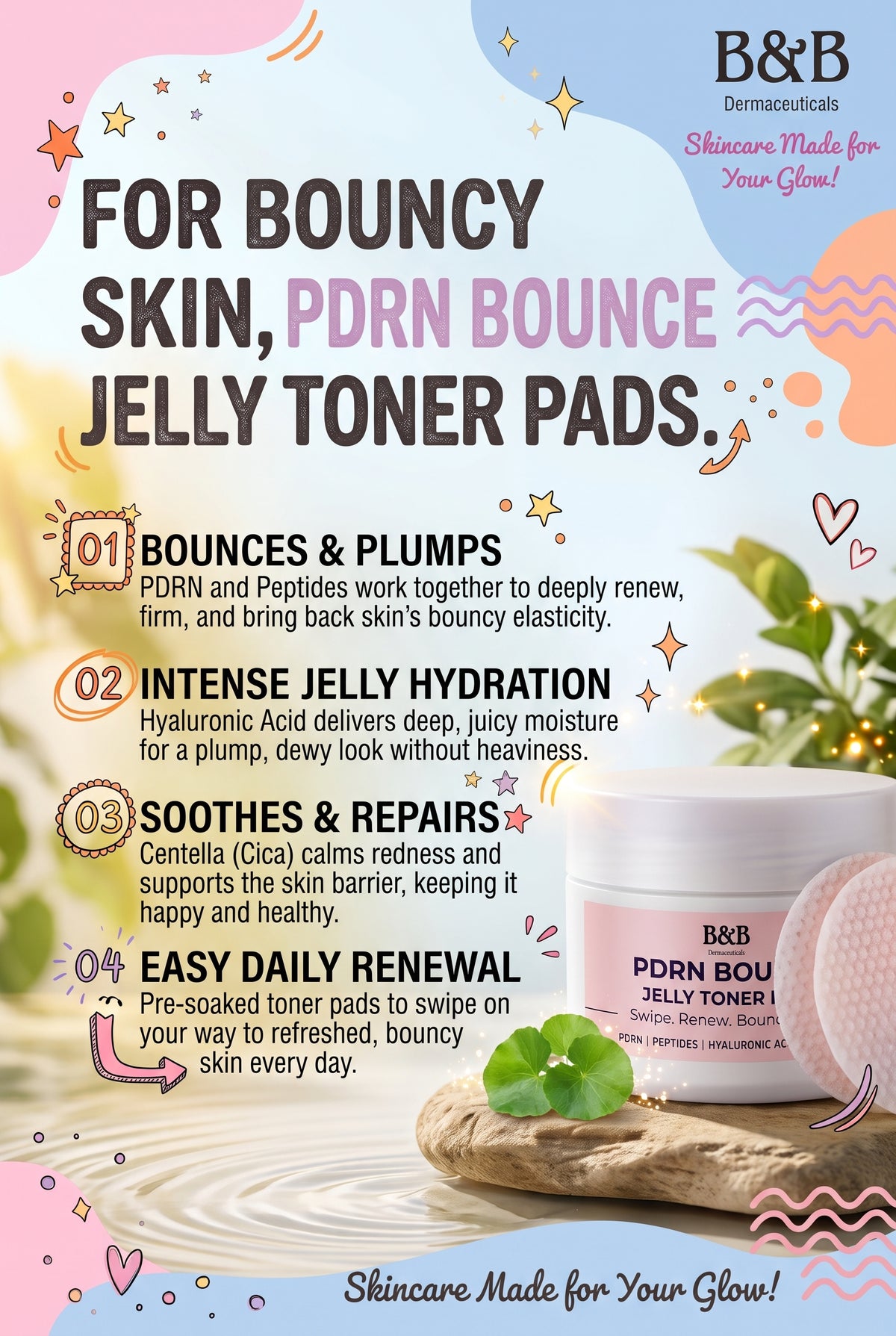 PDRN Bounce Jelly Toner Pads