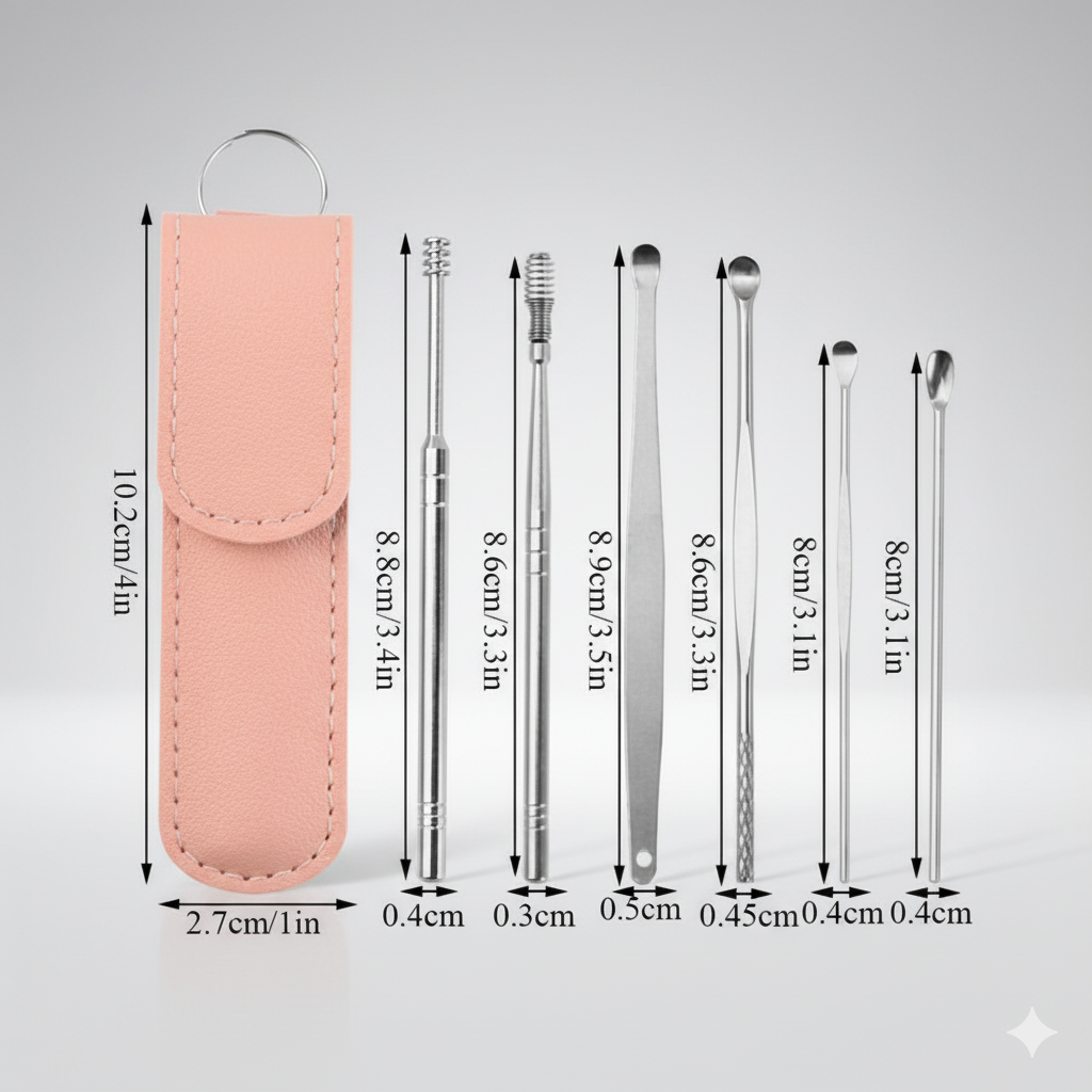 Professional 6-Piece Stainless Steel Ear Hygiene Kit
