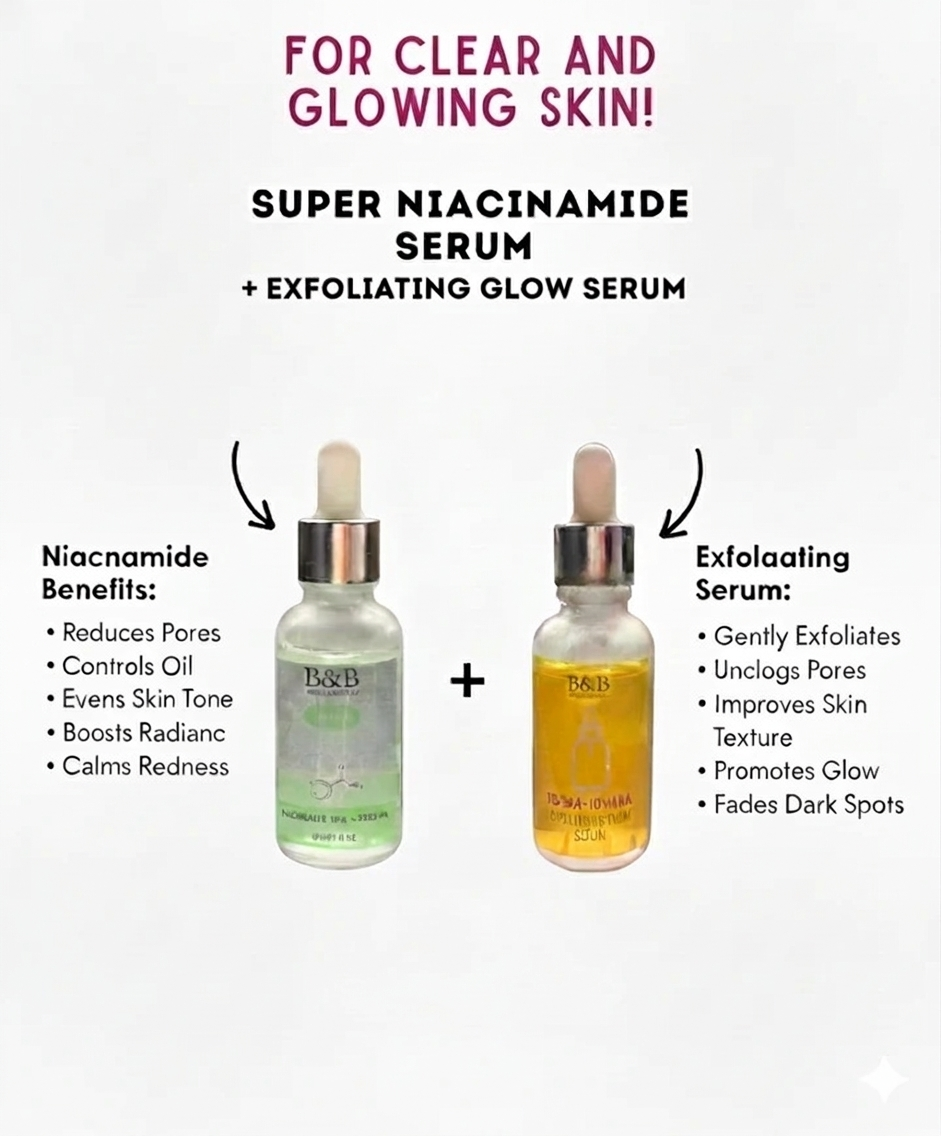 CLEAR & GLOW SKIN BUNDLE (Niacinamide + Exfoliating Glow Serum)