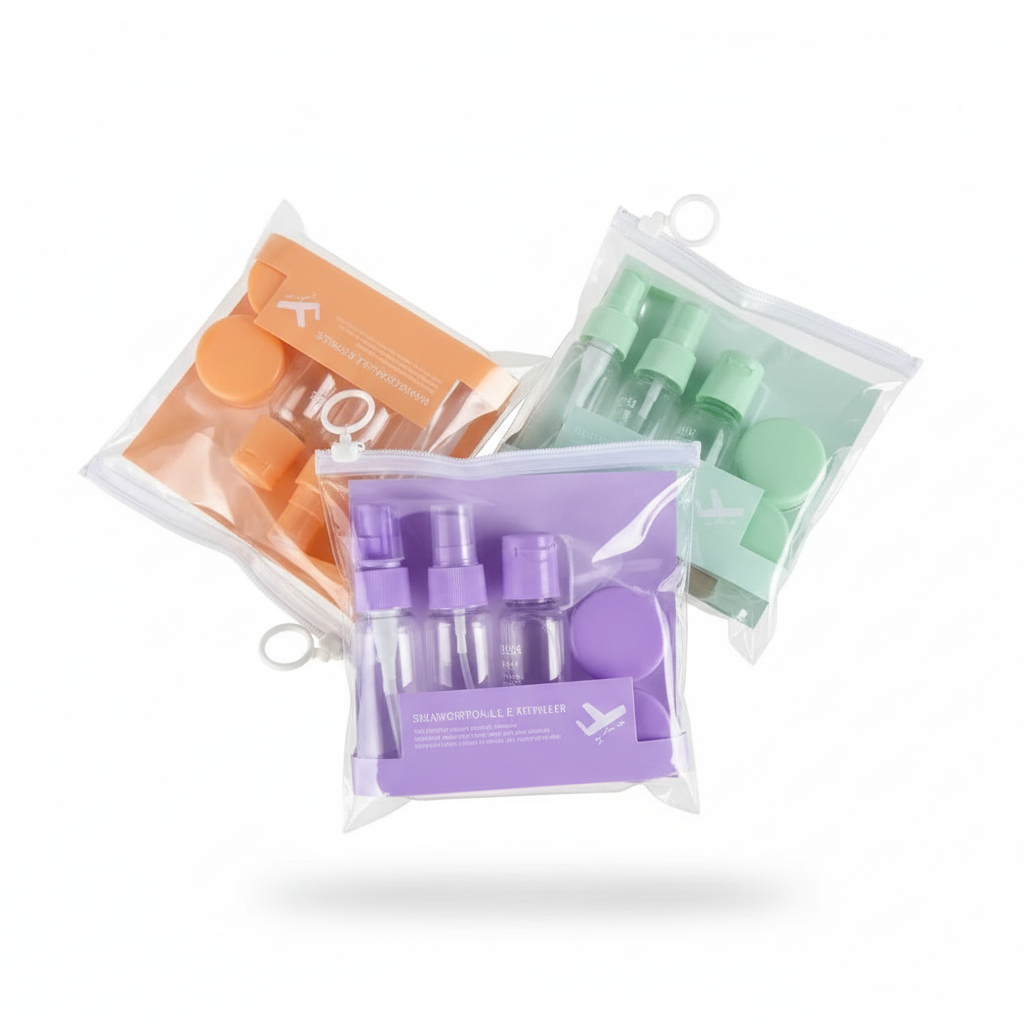 Travel Dispenser Bottle Kit – 6-Piece Refillable Travel Container Set