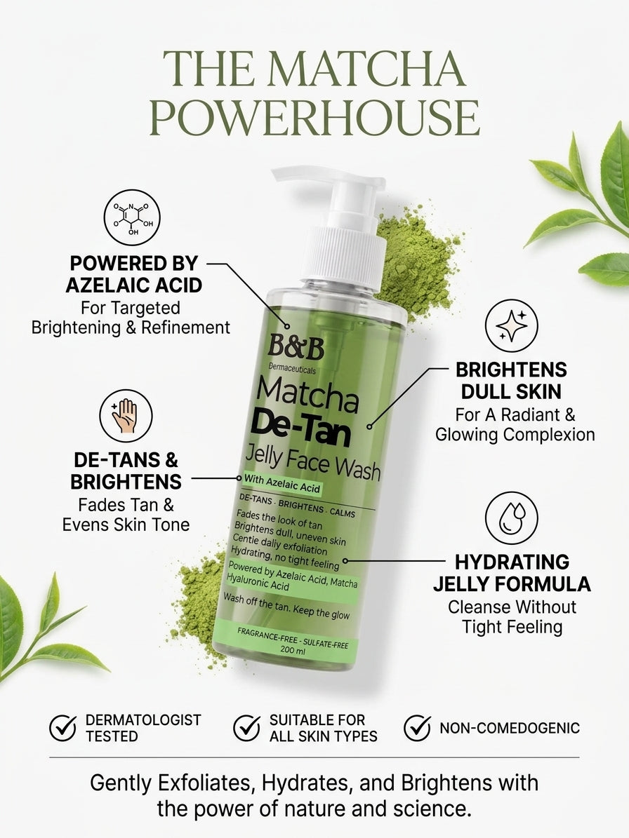 Matcha De-Tan Jelly Face Wash | Azelaic Acid + Green Tea