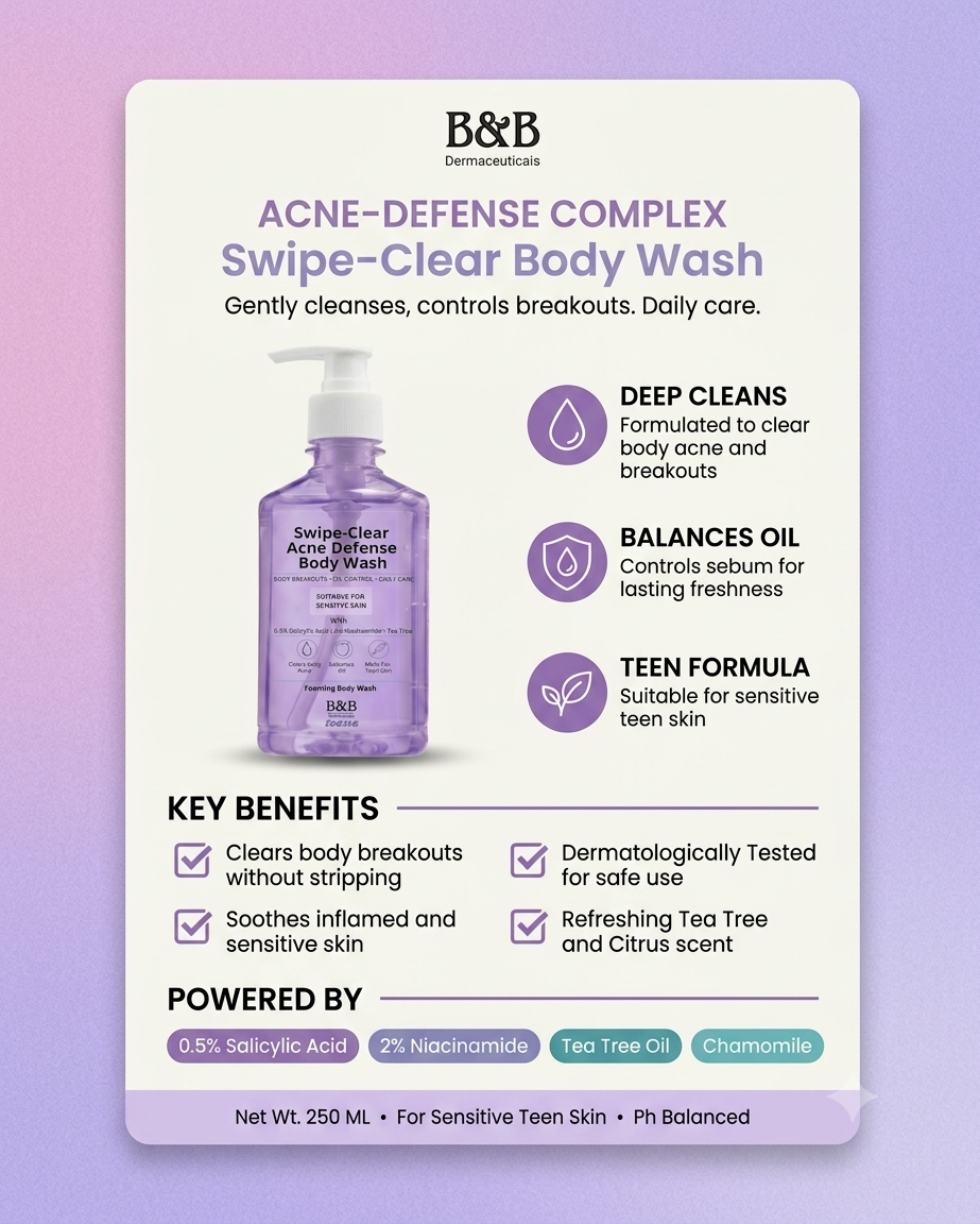 Swipe Clear — Acne Defense Teens Body Wash