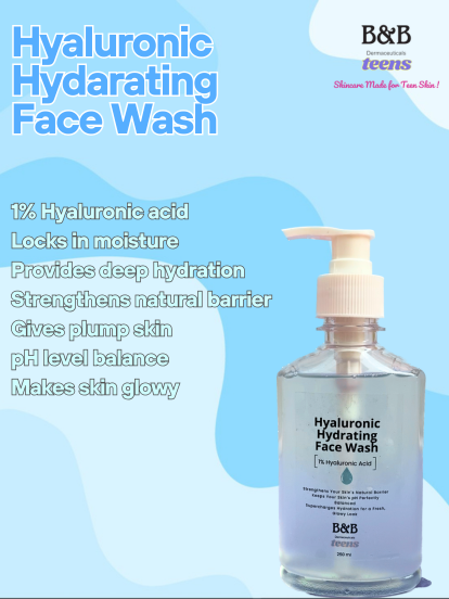 Hyaluronic Hydrating Face Wash for Teens Online in Pakistan | B&B Derma 2
