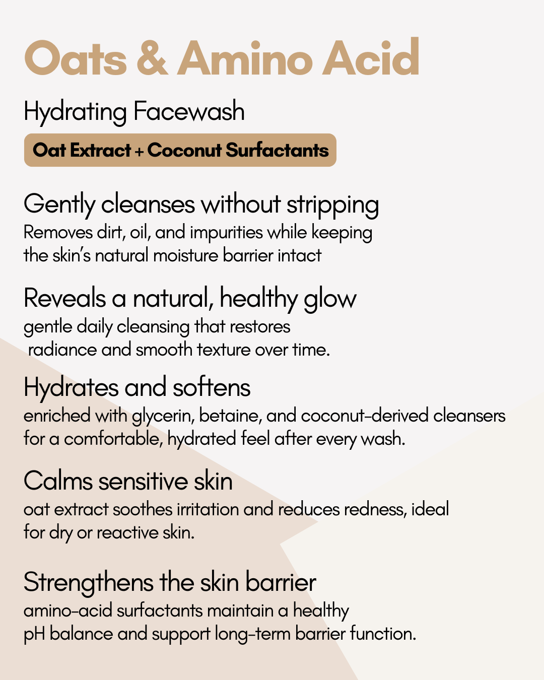 Oats & Amino Acid Hydrating Face wash | B&B Derma3