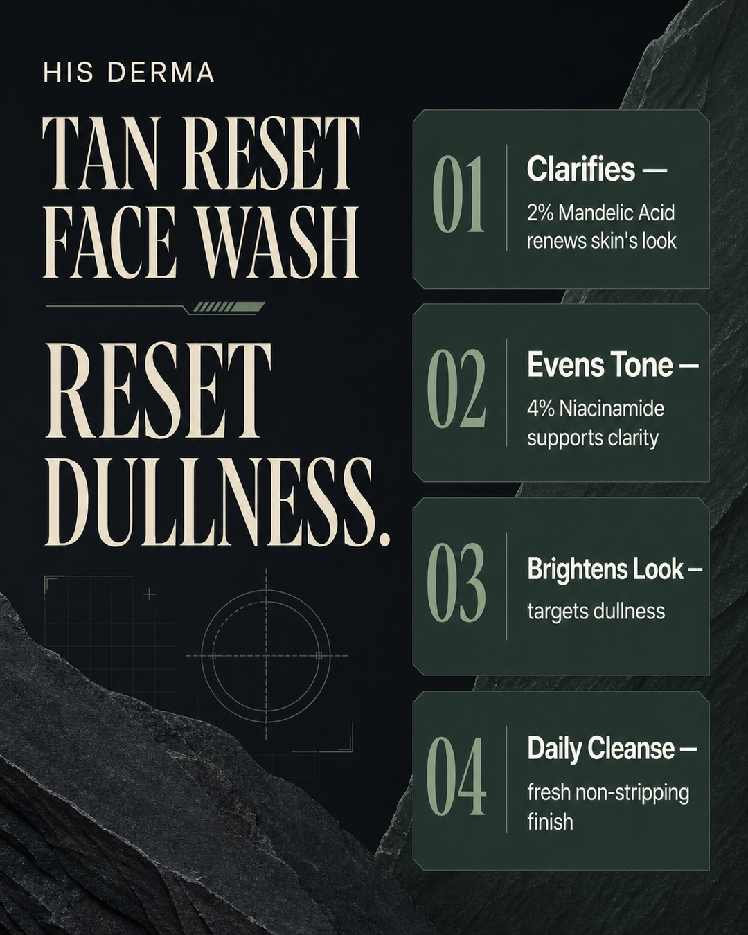 HIS Derma Tan Reset Face Wash For Men