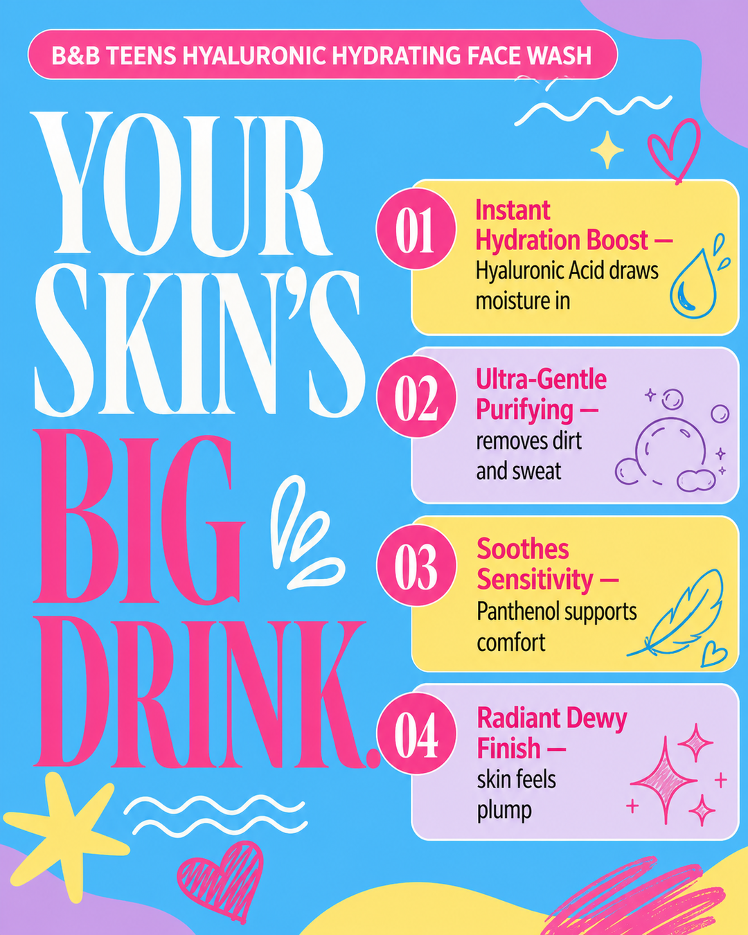 Hyaluronic Hydrating Face Wash Teens