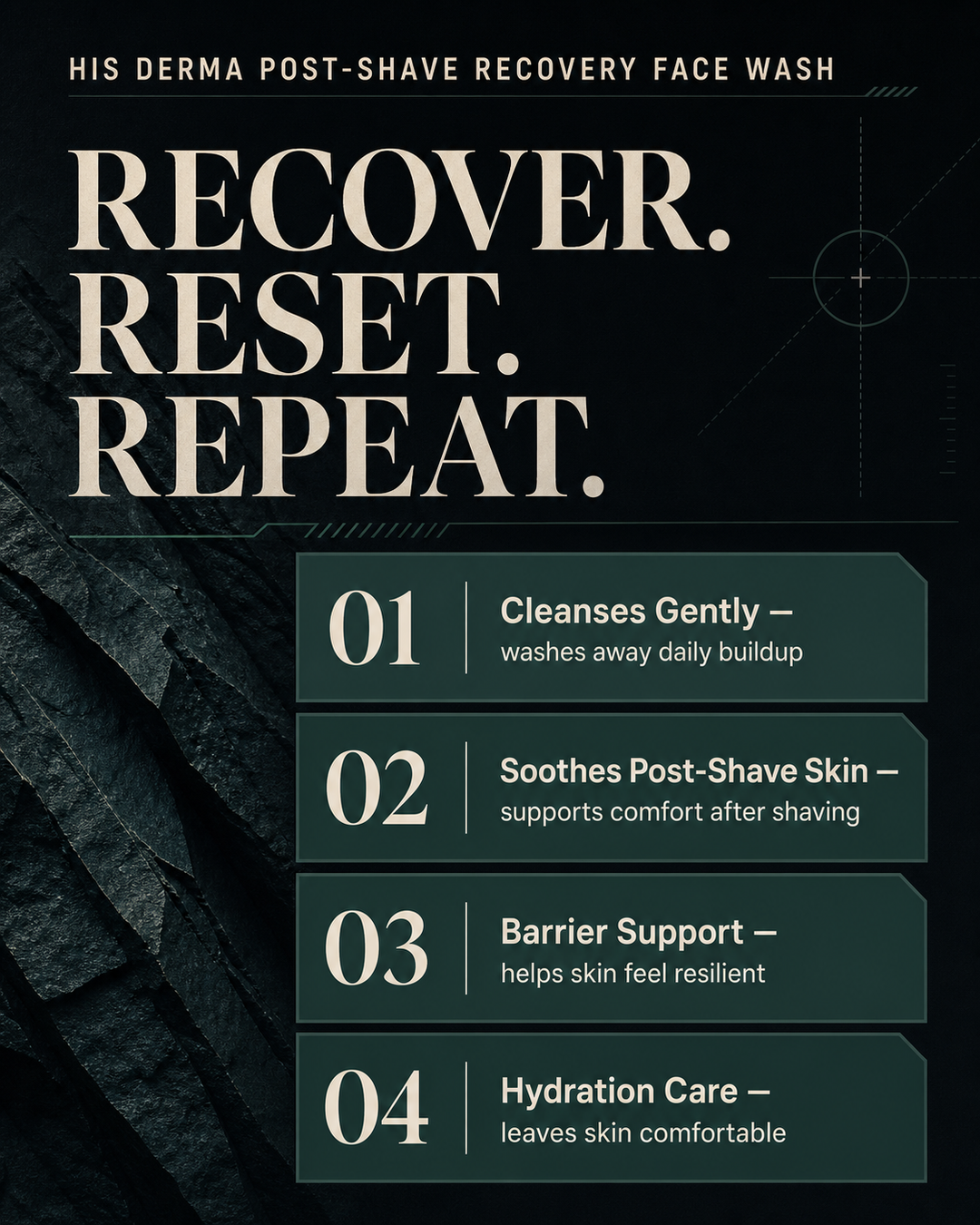 HIS Derma Post-Shave Recovery Face Wash For Men