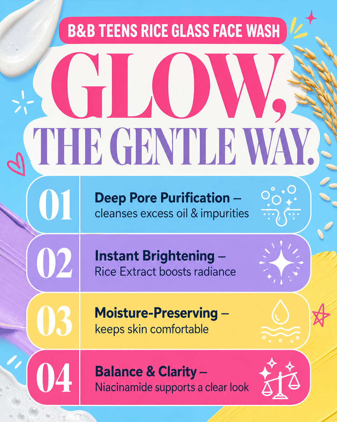 Rice Glass Deep-Cleansing Face Wash Teens