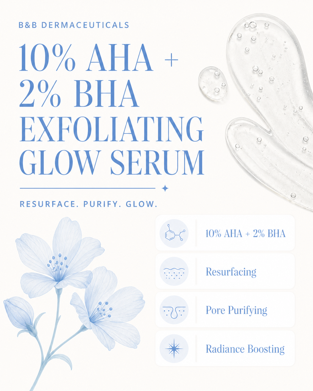 10% AHA +2% BHA - EXFOLIATING GLOW SERUM