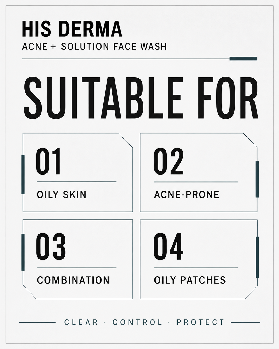 His Derma Acne+ Solution Face Wash For Men