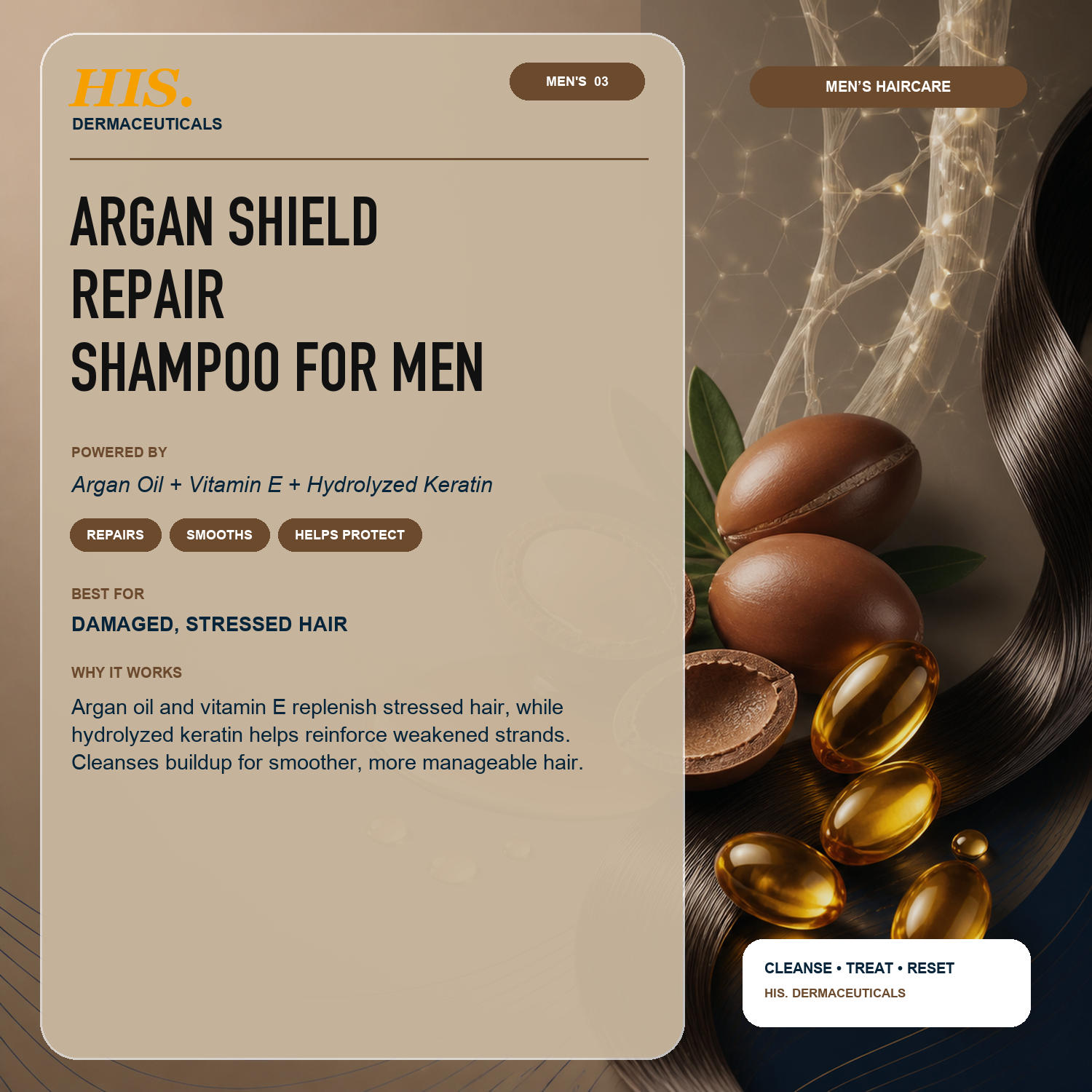 His Derma Argan Shield Repair Shampoo for Men