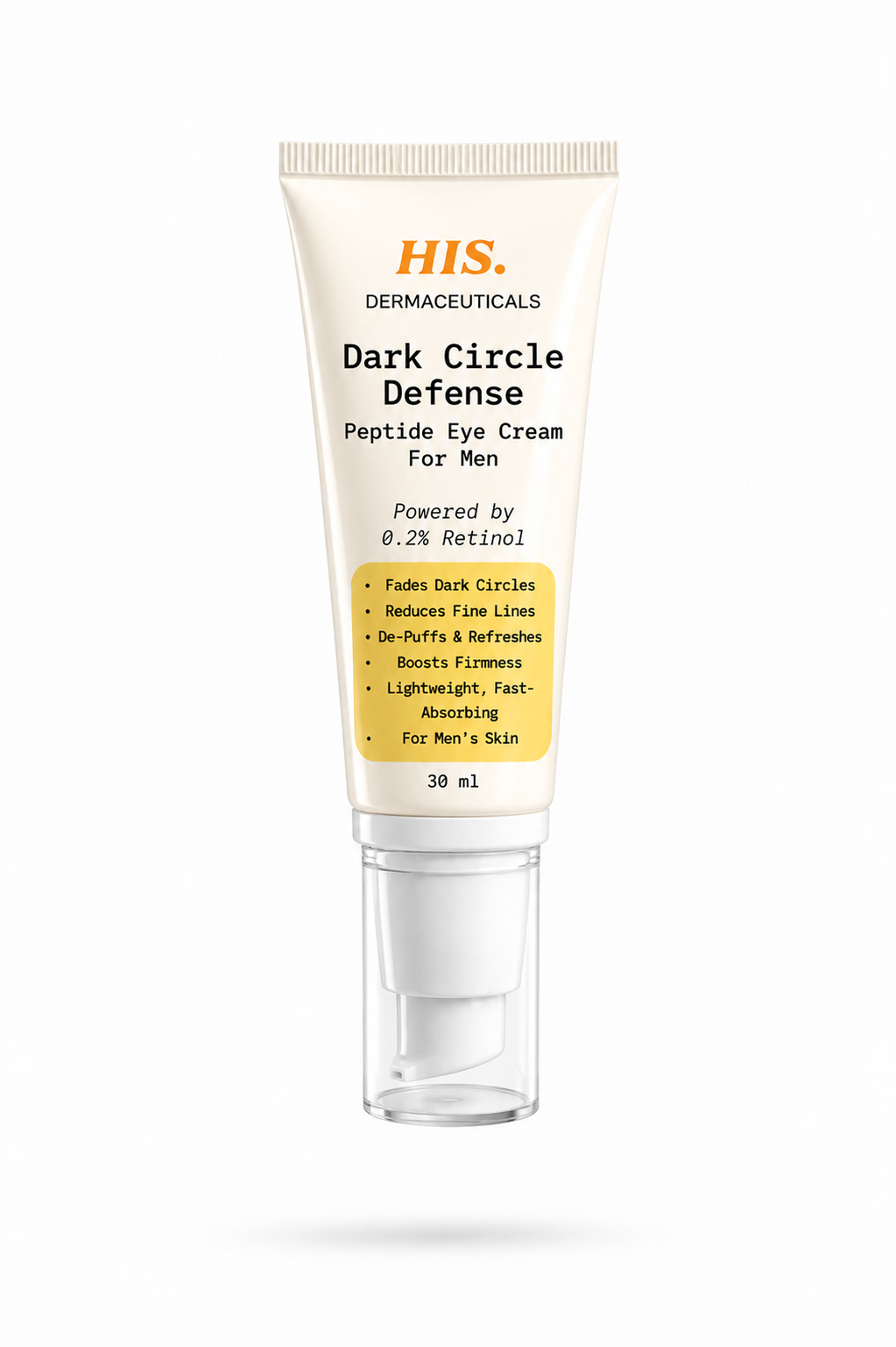 HIS Derma Dark Circle Defense Peptide Eye Cream For Men (0.2% Retinol)