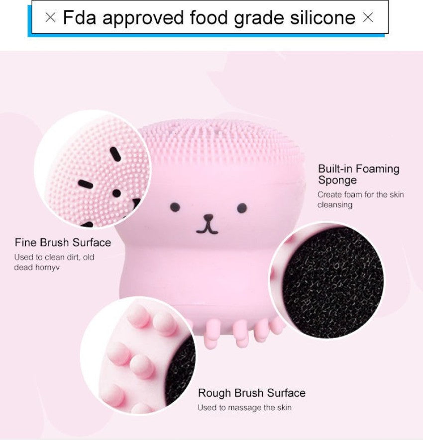 Air Mini Silicone Face Cleansing Brush with Foam