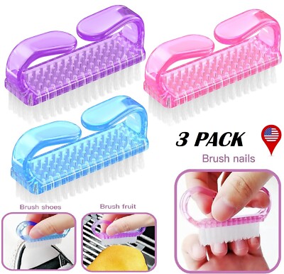 Pack of 3 Nail Cleaning Brushes – Manicure & Pedicure Tool
