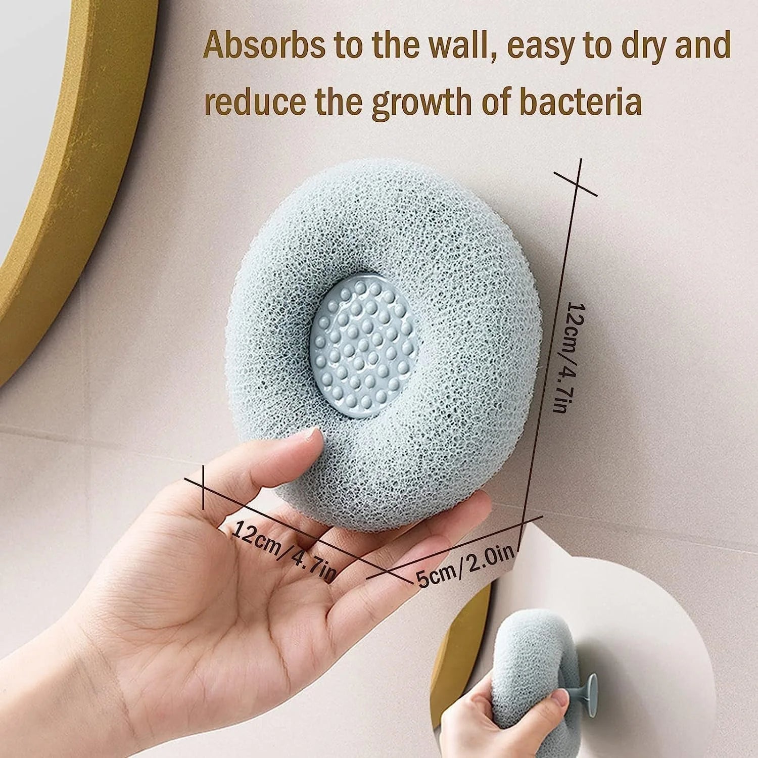 Super Soft Round Bath Sponge with Suction Cup