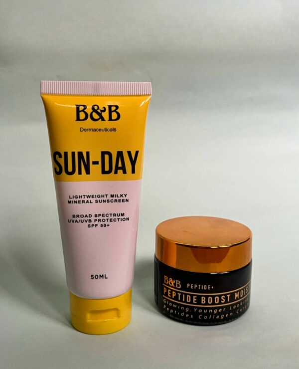 Sunday Milk Sunscreen + Peptide Boost Moisturizer bundle ALL SKIN CARE bnbderma.com